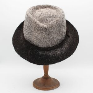 Biloba en laine Sarde - noir-gris bicolore - T56