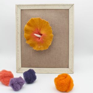 Broche - Fleur - Laine mérinos d'Arles - teinture végétale