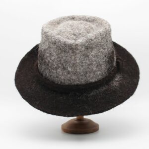 Biloba en laine Sarde - noir-gris bicolore - T59