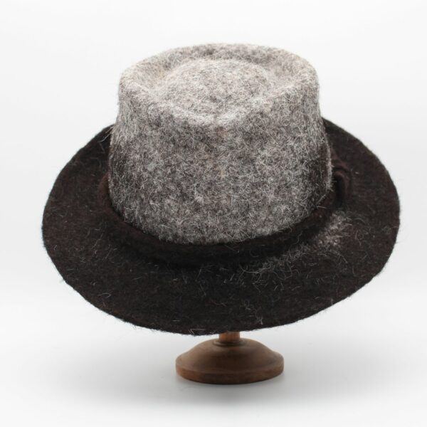 Biloba en laine Sarde - noir-gris bicolore - T59
